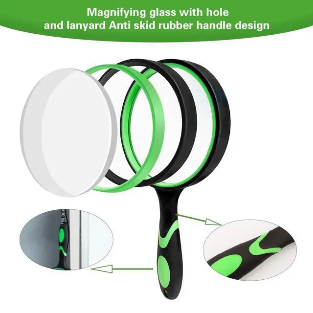 Alt view image 4 of 7 - Handheld Magnifying Glass for Seniors & Kids, 75mm