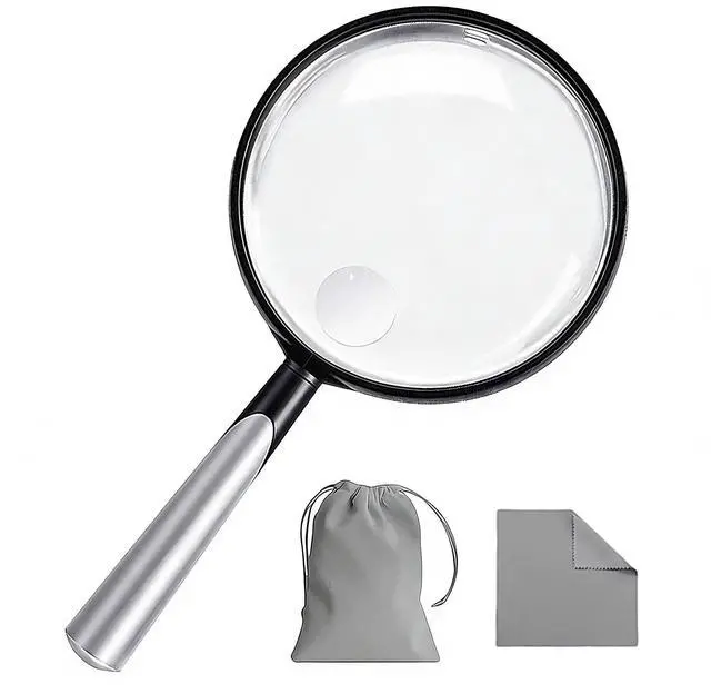 Main image of 10X 30X Handheld Magnifying Glass for Reading - 110mm Diameter, PMMA Lens, Lightweight ABS Frame, Large Magnifier for Kids Seniors,Suitable for Close Work Hobbies and Science