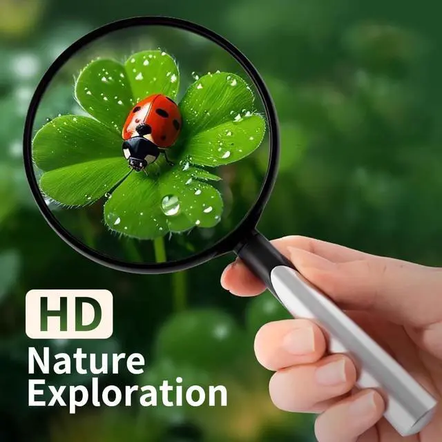 Alt view image 4 of 7 - 10X 30X Handheld Magnifying Glass for Reading - 110mm Diameter, PMMA Lens, Lightweight ABS Frame, Large Magnifier for Kids Seniors,Suitable for Close Work Hobbies and Science