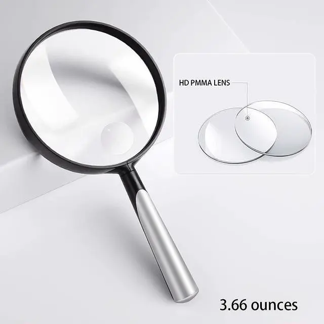 Alt view image 5 of 7 - 10X 30X Handheld Magnifying Glass for Reading - 110mm Diameter, PMMA Lens, Lightweight ABS Frame, Large Magnifier for Kids Seniors,Suitable for Close Work Hobbies and Science