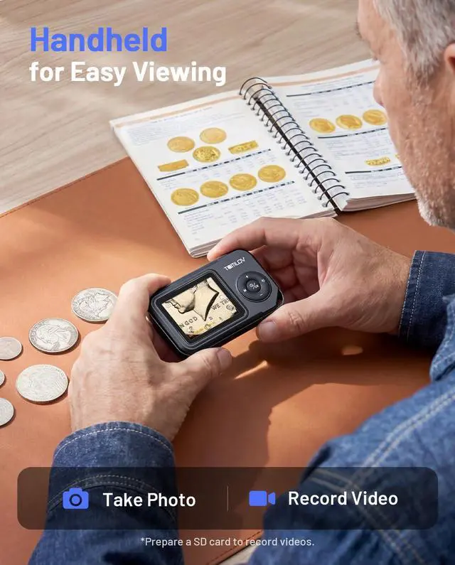 Alt view image 2 of 7 - P50 Handheld Digital Microscope, Adjustable Focus, 2.4" IPS Screen