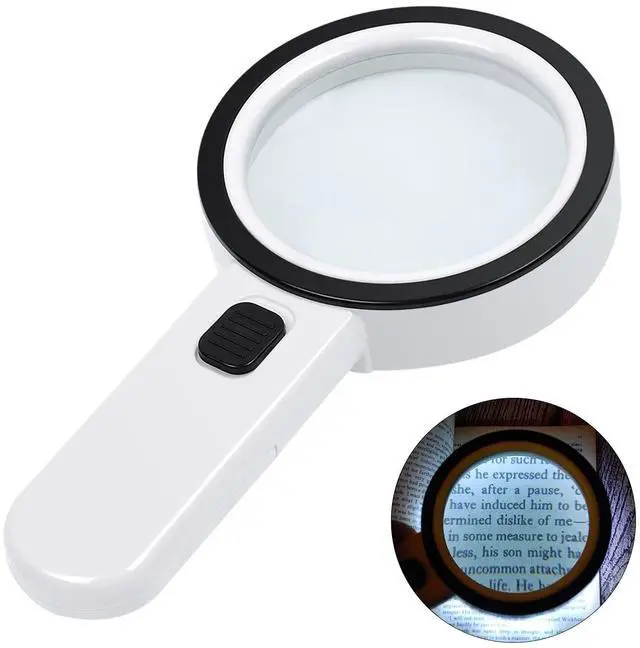 Main image of Magnifying Glass with Light, Double-Layer Glass Lens Handheld Large Magnifying Glass 12 LED Lighted Magnifier for Seniors Reading, Coins, Jewelry, Close Working