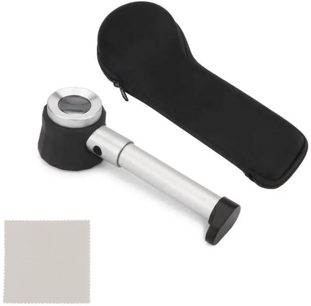 Main image of Jewelers Loupe Magnifiers 10X Magnifying Glass with Light Magnifying Lens with Light Scale and Measure Scale for Jewelry, Seniors Read, Map, Stamps, Macular Degeneration, Inspection