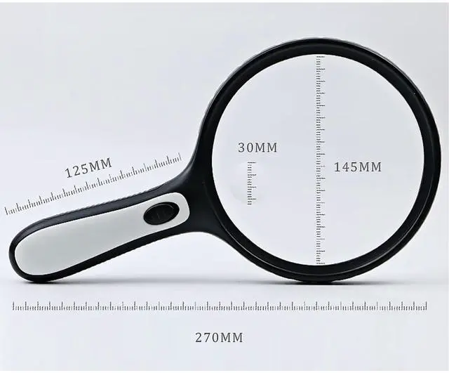 Alt view image 2 of 7 - Lighted Magnifying Glass Handheld10X / 25X Large Magnifying Glass with LightLed Magnifiers for Seniors,Reading Books, Medicine Bottle Small Font