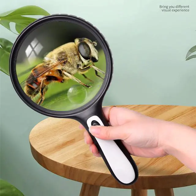 Alt view image 6 of 7 - Lighted Magnifying Glass Handheld10X / 25X Large Magnifying Glass with LightLed Magnifiers for Seniors,Reading Books, Medicine Bottle Small Font