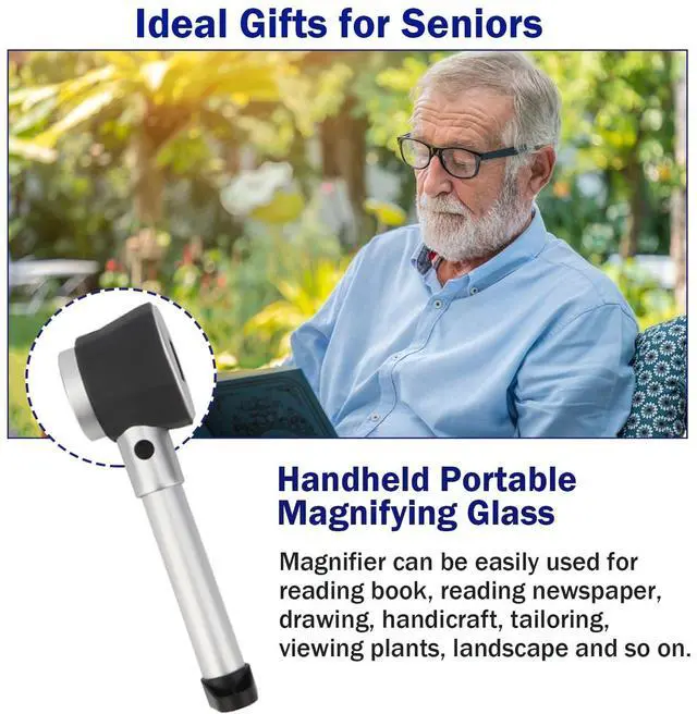 Alt view image 7 of 7 - Jewelers Loupe Magnifiers 10X Magnifying Glass with Light Magnifying Lens with Light Scale and Measure Scale for Jewelry, Seniors Read, Map, Stamps, Macular Degeneration, Inspection