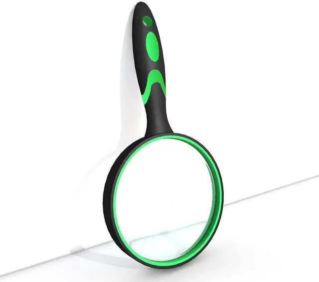 Alt view image 2 of 7 - 10X Shatterproof Magnifying Glass 10X Large Handheld Magnifying Glass for Seniors Kids 75mm Magnifying Lens with Non-Slip Rubber Handle Magnifier Glass for Reading Science Insect Hobby Observation