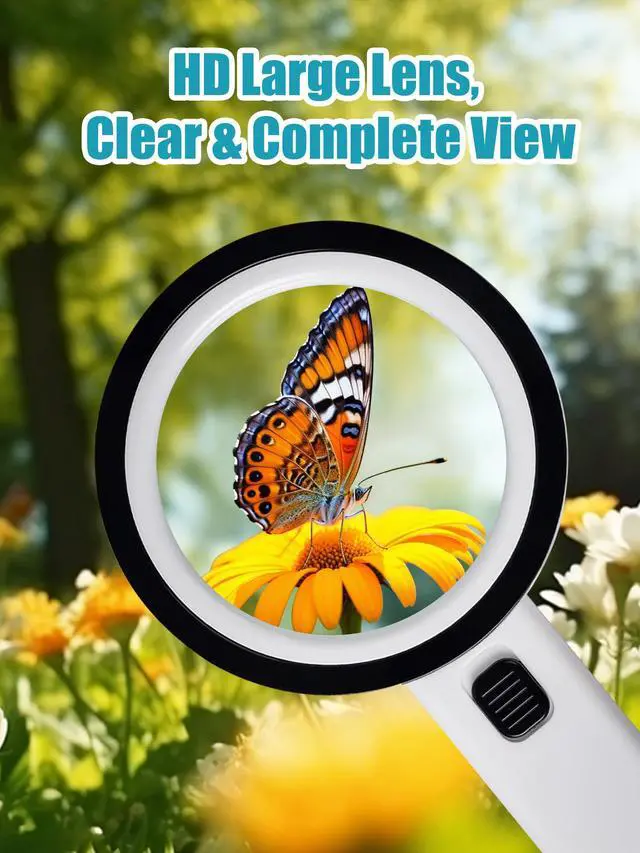 Alt view image 6 of 7 - Magnifying Glass with Light - 30X Handheld Magnifying Glasses, 13LED Light, Illuminated Reading Magnifier for Seniors, Lighted Magnifier with UV Inspection