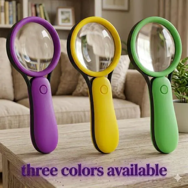 Alt view image 6 of 7 - Purple LED Magnifying Glass with Light, Microscope for Senior Reading, Lightweight Handheld Pocket Magnifier, Non-Breakable Lens, Portable Easy to Use, Jewellery, Coins, Inspection & Hobby Exploration