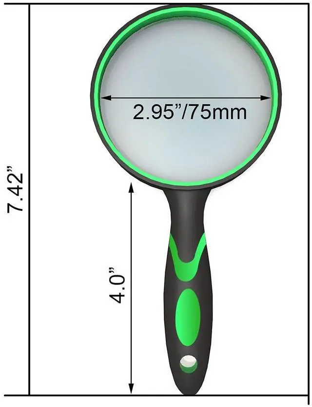 Alt view image 6 of 7 - 10X Shatterproof Magnifying Glass 10X Large Handheld Magnifying Glass for Seniors Kids 75mm Magnifying Lens with Non-Slip Rubber Handle Magnifier Glass for Reading Science Insect Hobby Observation