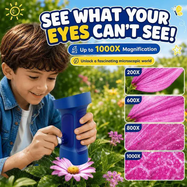 Alt view image 2 of 7 - 1000X Handheld Digital Microscope for Kids: Explorer 1080P Magnifying Glass