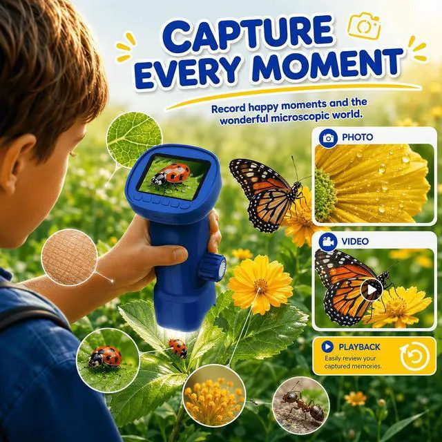 Alt view image 5 of 7 - 1000X Handheld Digital Microscope for Kids: Explorer 1080P Magnifying Glass