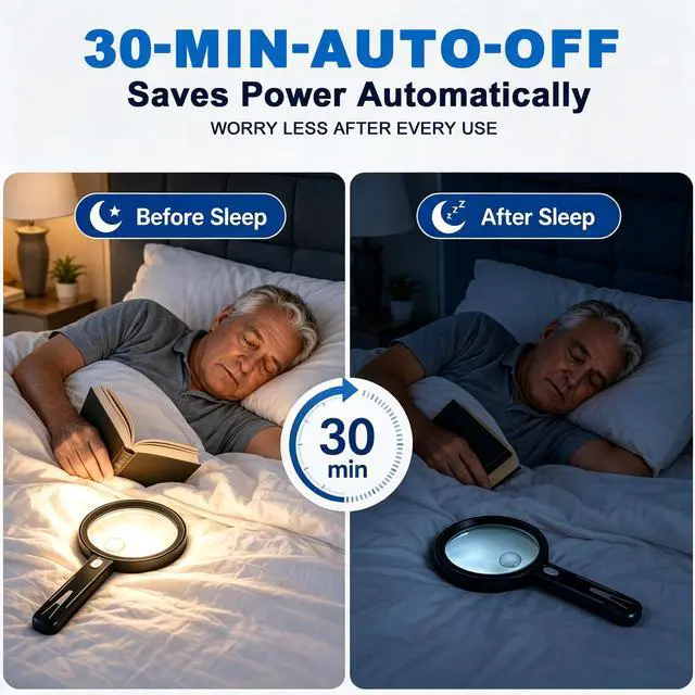 Alt view image 6 of 7 - Magnifying Glass with Light, 5.1'' Large 10X Recharge Handheld Magnifier,
