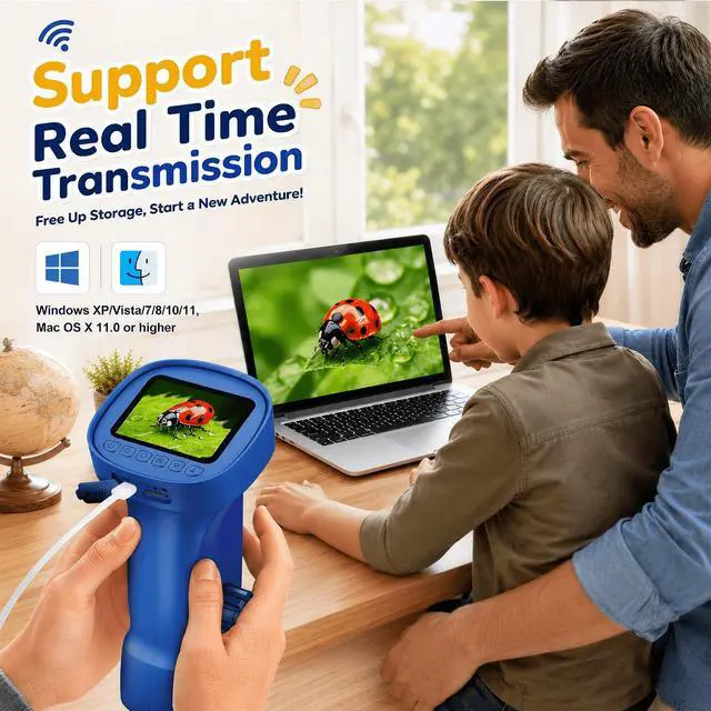 Alt view image 6 of 7 - 1000X Handheld Digital Microscope for Kids: Explorer 1080P Magnifying Glass