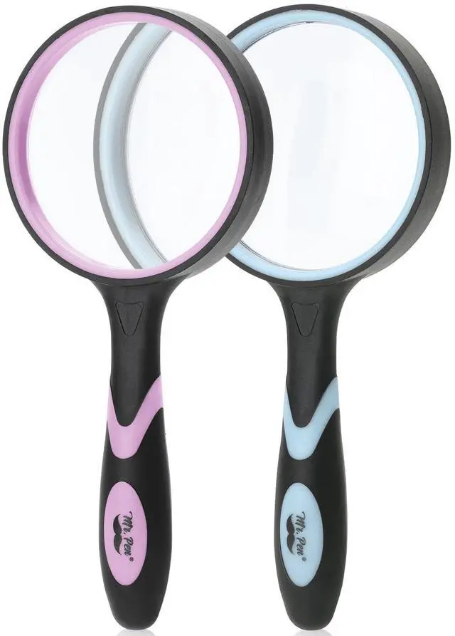 Main image of Magnifying Glass, 2 Pack, 5X Magnifier, 75mm Glass Lens