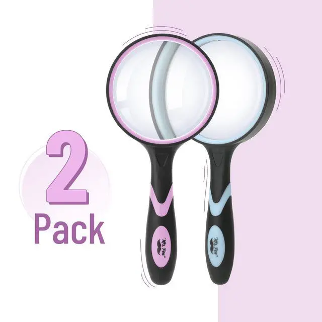 Alt view image 2 of 7 - Magnifying Glass, 2 Pack, 5X Magnifier, 75mm Glass Lens