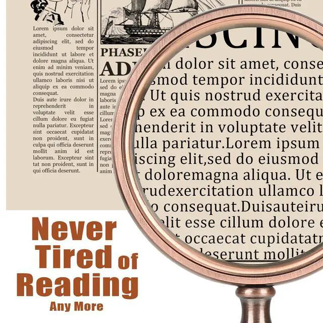 Alt view image 4 of 7 - 10X Handheld Magnifying Glass Vintage Reading Magnifier with Wooden Handle
