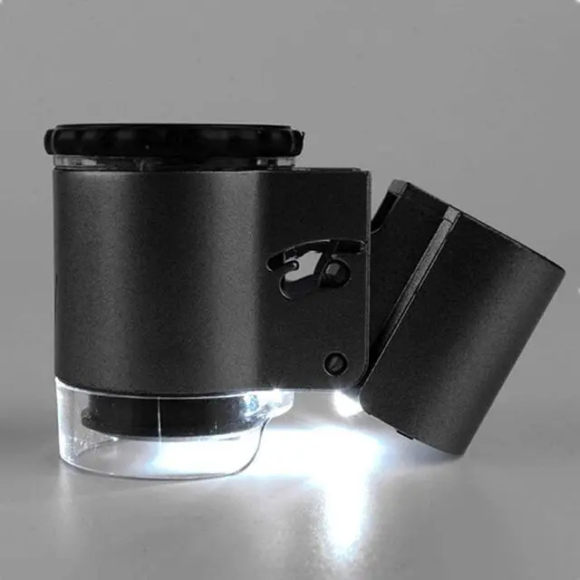 Alt view image 2 of 3 - Mini Magnifying Glass 50X Handheld Pocket Magnifier with Built-in UV and LED Light, Professional Jewelry Jade Microscope Portable Pocket Magnifying Glass for Reading, Inspection, Observing, Jewelry