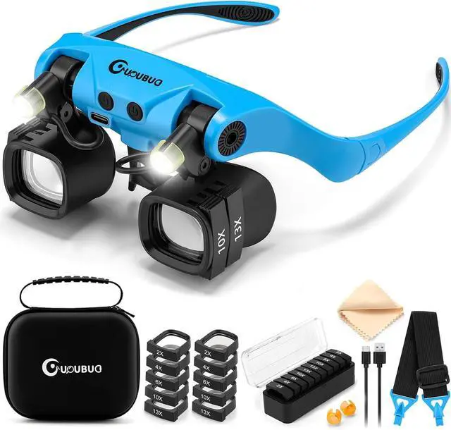 Main image of Rechargeable Magnifying Glass with Light 2X-23X,5 Pairs Lens Combos