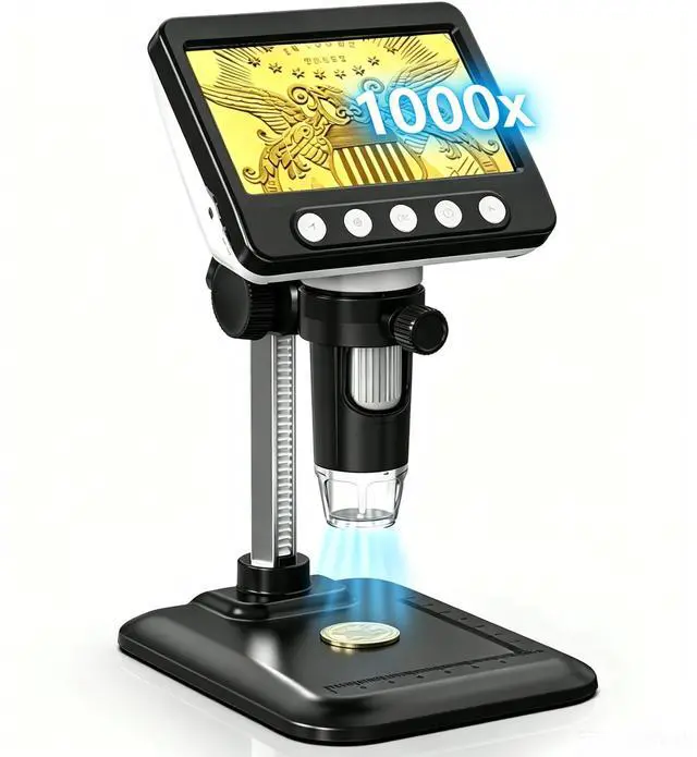 Main image of Coin Microscope, 4.3" LCD USB Digital 1000X 1080P Coin Magnifier