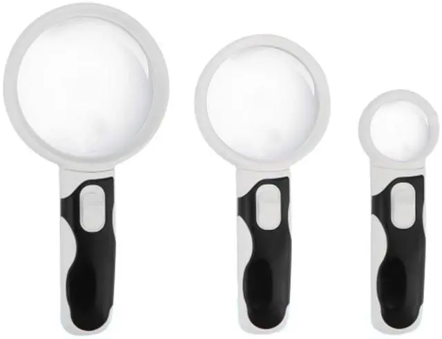 Main image of 3PCS Magnifying Glass with Light Handheld Magnifier(2.5X & 5X & 16X)