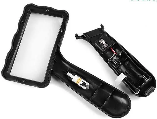 Alt view image 2 of 2 - Hand-held Rectangular Magnifying Glass, LED Light Magnifier, 10X Reading Magnifying Glass for Seniors, Low Vision, Macular Degeneration