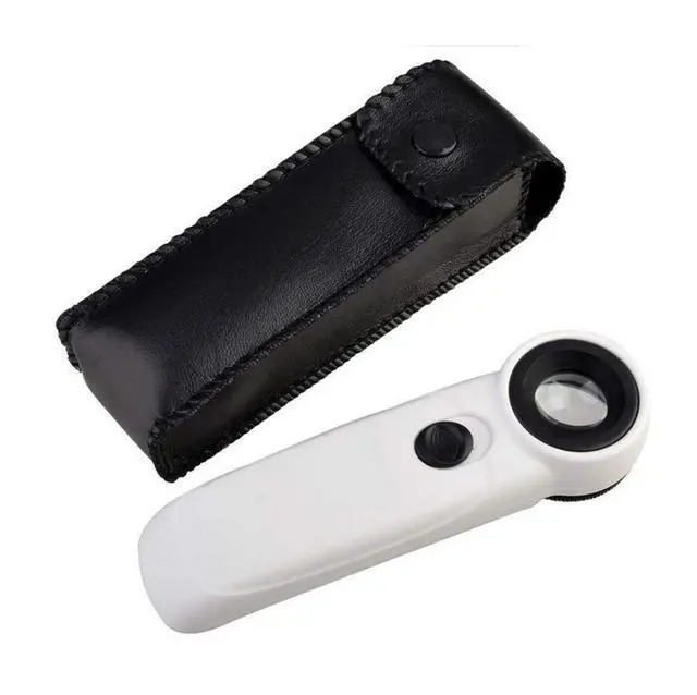 Alt view image 6 of 6 - 40X Handheld Magnifier Magnifying Glass Loupe Lens for Reading Jewelry Watch Repair Tool with 2 LED Light