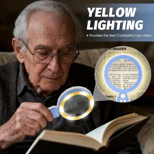 Alt view image 4 of 7 - 45X Magnifying Glass with Light, Rechargeable LED Magnifier, 6 Color Modes, 4.6" Large Lens, Handheld for Seniors Reading, Coins, Jewelry, Crafts