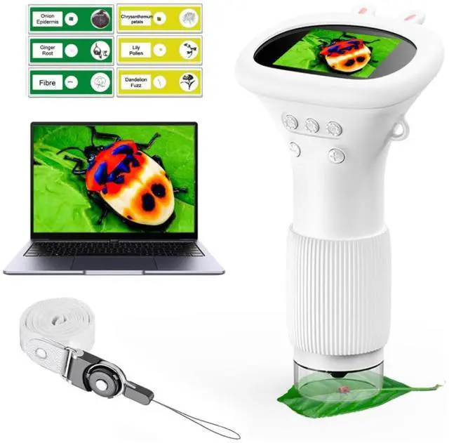 Main image of Microscope for Kids - Portable Handheld Magnifying Glass for Girls | Mini Digital Microscope for Boys Educational Science Toys | Age 3 4 5 6 7 8 9 10 11 Years Old Kids Christmas Birthday Gifts