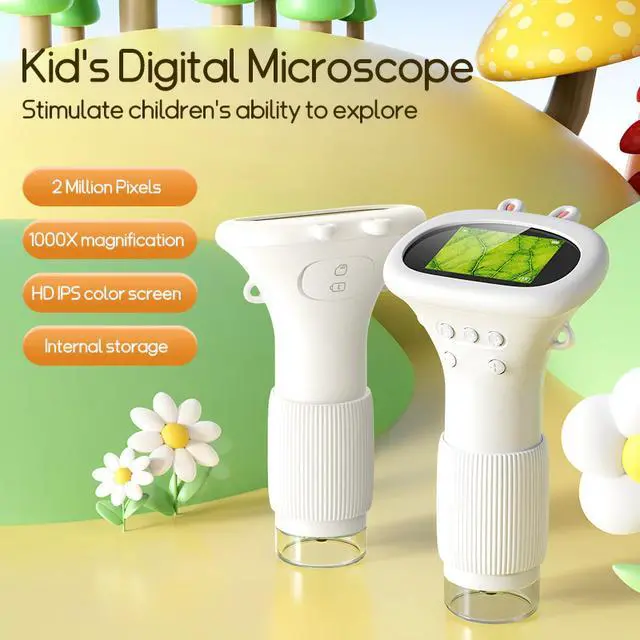 Alt view image 2 of 7 - Microscope for Kids - Portable Handheld Magnifying Glass for Girls | Mini Digital Microscope for Boys Educational Science Toys | Age 3 4 5 6 7 8 9 10 11 Years Old Kids Christmas Birthday Gifts