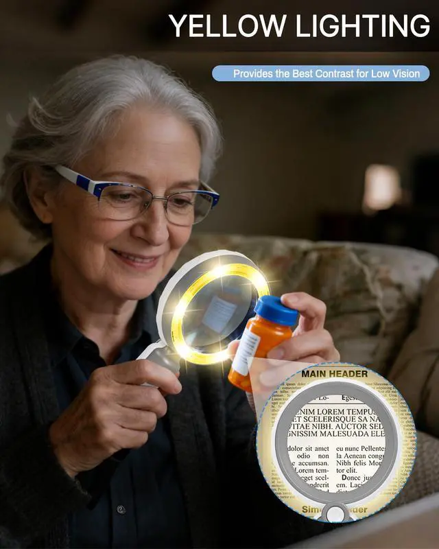 Alt view image 2 of 7 - 45X Magnifying Glass with Light, 4.6" Rechargeable Handheld Magnifier