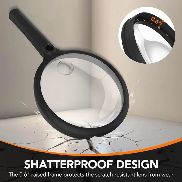 Alt view image 4 of 7 - Handheld Magnifying Glass with LED Light, Rechargeable Reading Magnifier