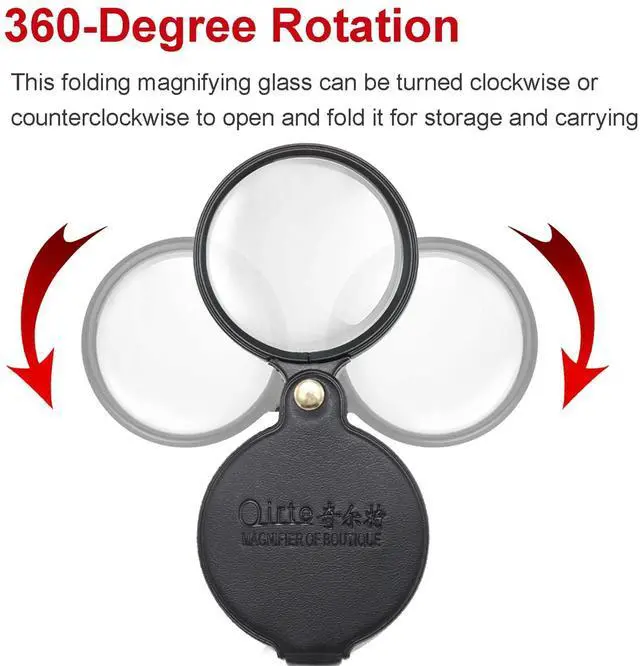 Alt view image 4 of 6 - 10x Small Pocket Magnifier Glass, Mini Folding Magnifying Lenses