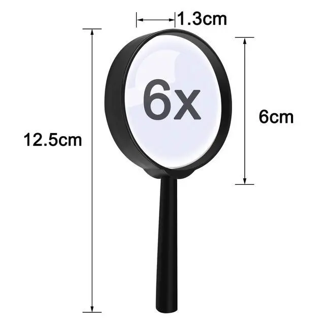 Alt view image 2 of 7 - 24 Pack Handheld Magnifier Plastic Magnifying Glass for Reading Jewelry Home Office Desk Accessories with Storage Bag