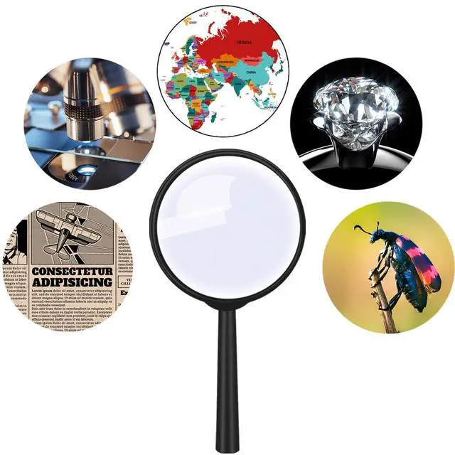 Alt view image 6 of 7 - 24 Pack Handheld Magnifier Plastic Magnifying Glass for Reading Jewelry Home Office Desk Accessories with Storage Bag