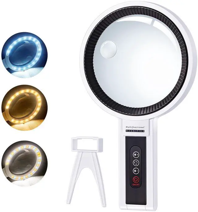 Main image of Magnifying Glass with Light and Stand, 5.5-Inch Large Magnifier