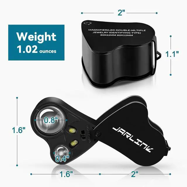 Alt view image 7 of 7 - 30X 60X Illuminated Jewelers Loupe Magnifier