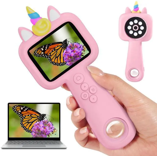 Main image of Magnifying, 2.4" Microscope for Kids, 600X-4800X Handheld Digital Miniscope, Portable Pocket Magnification Microscope Photo & Video | Education Toys for Age 3 4 5 6 7 8 9 10 Girls Boys