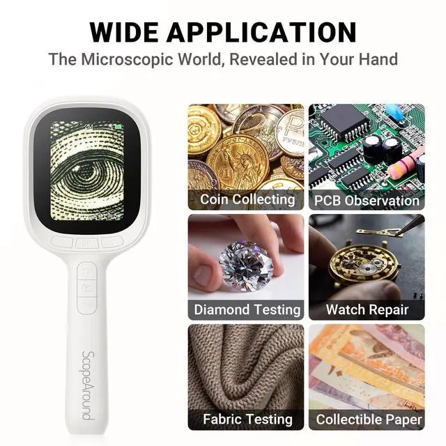 Alt view image 7 of 7 - Digital Autofocus Microscope, 2.8" IPS Screen Magnifier, Take Photo & Video