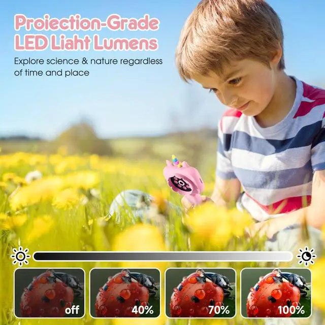 Alt view image 5 of 7 - Magnifying, 2.4" Microscope for Kids, 600X-4800X Handheld Digital Miniscope, Portable Pocket Magnification Microscope Photo & Video | Education Toys for Age 3 4 5 6 7 8 9 10 Girls Boys
