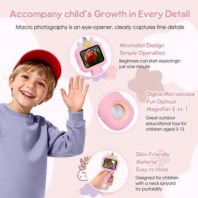 Alt view image 6 of 7 - Magnifying, 2.4" Microscope for Kids, 600X-4800X Handheld Digital Miniscope, Portable Pocket Magnification Microscope Photo & Video | Education Toys for Age 3 4 5 6 7 8 9 10 Girls Boys