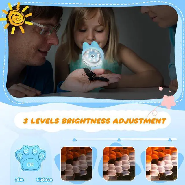 Alt view image 4 of 7 - Magnifying Glass for Kids, 100X 2 LCD Scrren Handheld Microscope