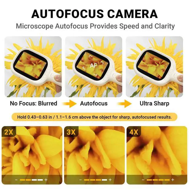 Alt view image 2 of 7 - Digital Autofocus Microscope, 2.8" IPS Screen Magnifier, Take Photo & Video