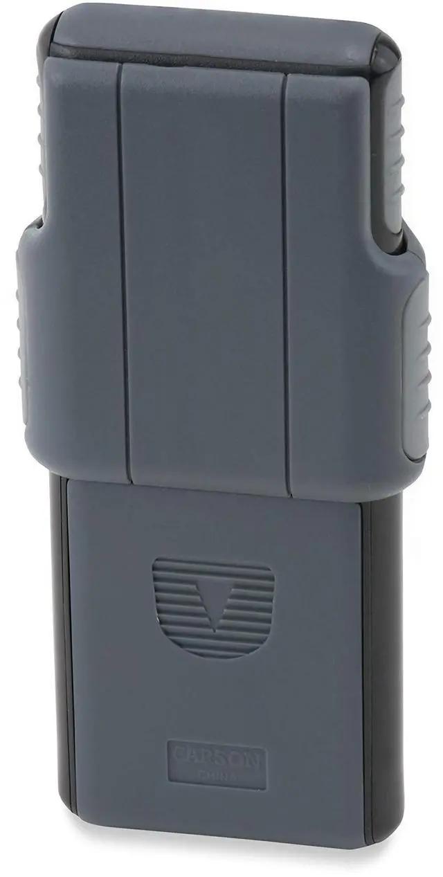 Alt view image 5 of 7 - MiniBrite LED Lighted Slide-Out Aspheric Magnifier with Protective Sleeve (PO-55), 5X, Gray
