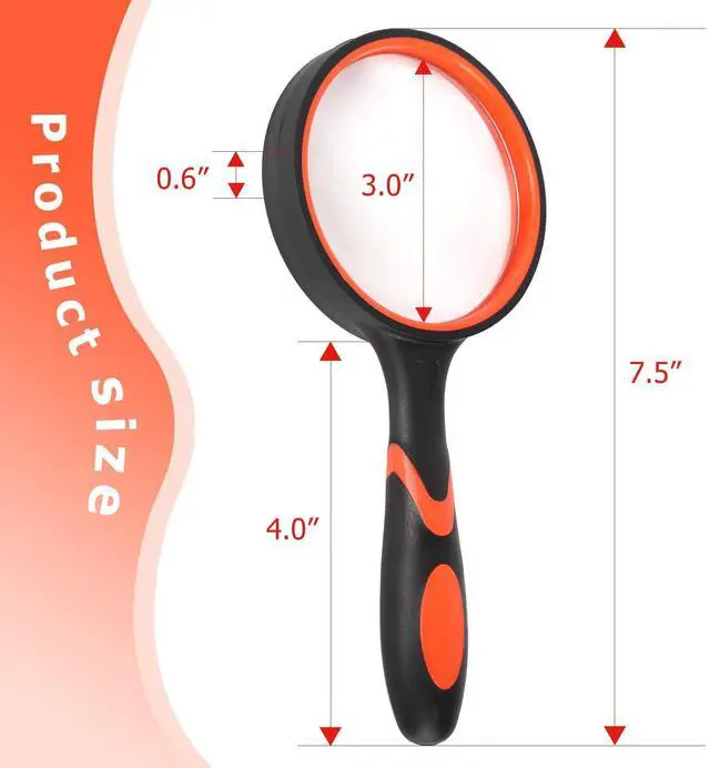 Alt view image 2 of 7 - 2-Set 75mm Hand-Held Reading Magnifier with Non-Slip Rubber Grip, Good for Senior Users, Hobby Exploring & Scientific Activities