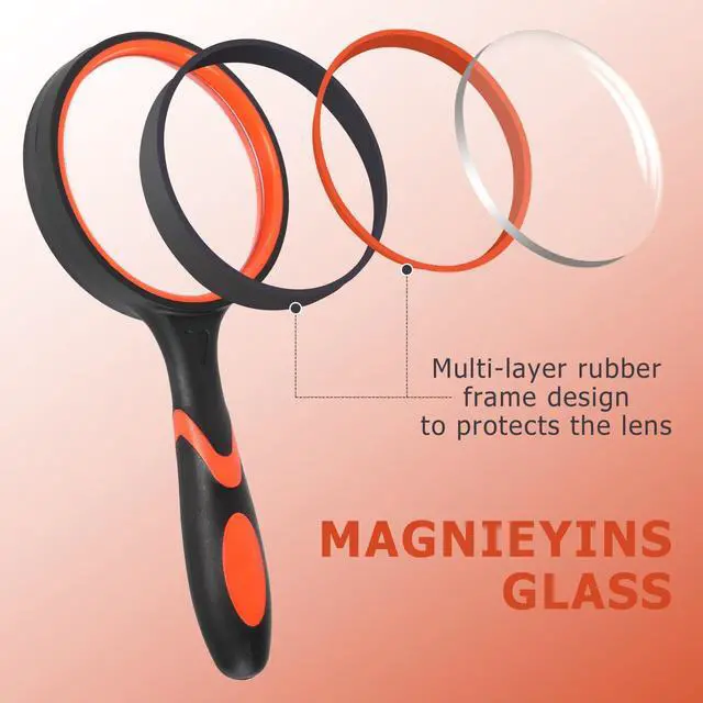 Alt view image 3 of 7 - 2-Set 75mm Hand-Held Reading Magnifier with Non-Slip Rubber Grip, Good for Senior Users, Hobby Exploring & Scientific Activities