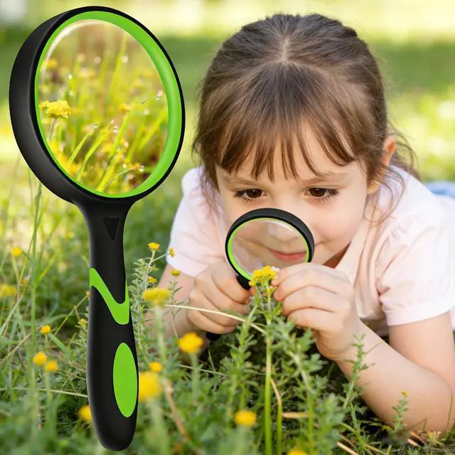 Alt view image 4 of 7 - 2-Set 75mm Hand-Held Reading Magnifier with Non-Slip Rubber Grip, Good for Senior Users, Hobby Exploring & Scientific Activities