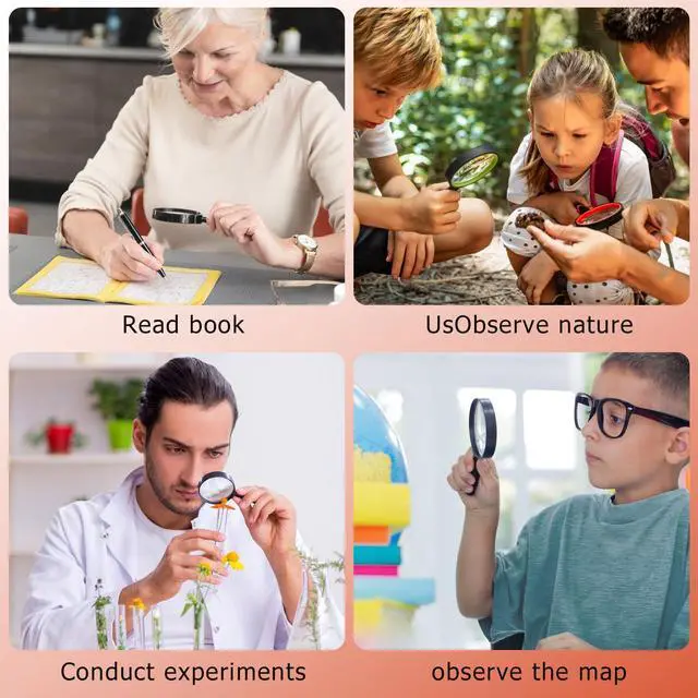Alt view image 6 of 7 - 2-Set 75mm Hand-Held Reading Magnifier with Non-Slip Rubber Grip, Good for Senior Users, Hobby Exploring & Scientific Activities