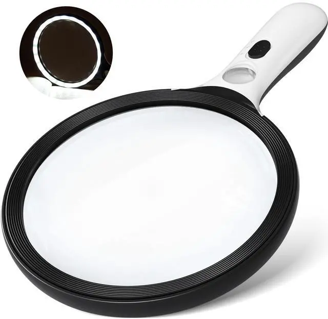 Main image of Magnifying Glass with Light Large 5" Lens, Handheld Illuminated Lighted Magnifier 24LED 1UV Light for Seniors, Reading, Coins, Jewelry, Close Work