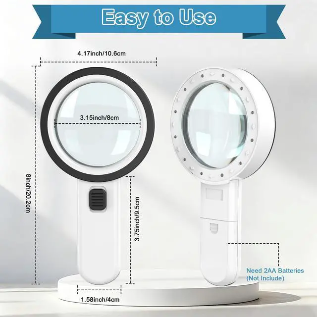 Alt view image 4 of 7 - Magnifying Glass with 12 LED Lights for Senior Reading, 10X